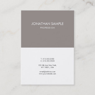 Tarjeta De Visita De moda blanco simple elegante de Brown del diseño