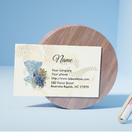 Tarjeta de visita de Moda Corset & Blue Flowers