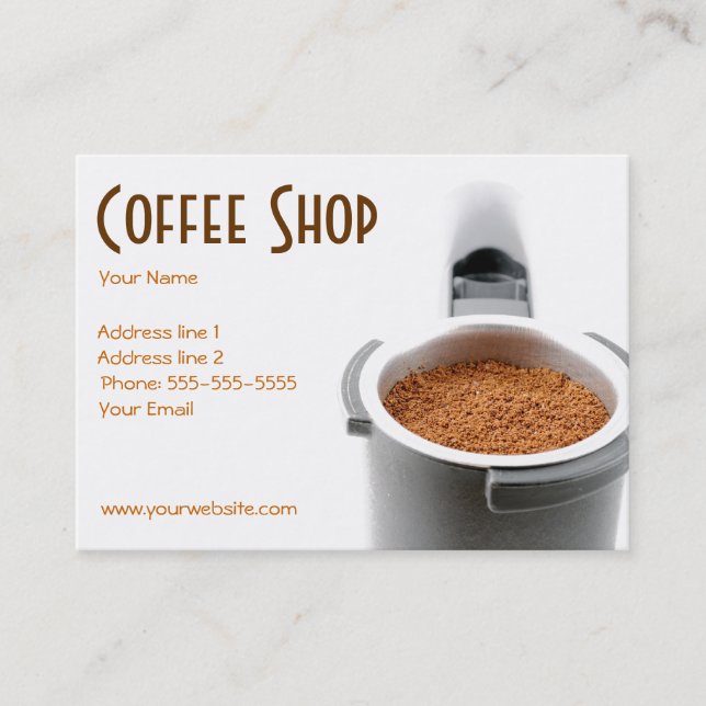 Tarjeta de visita de moda de la cafetería (Anverso)