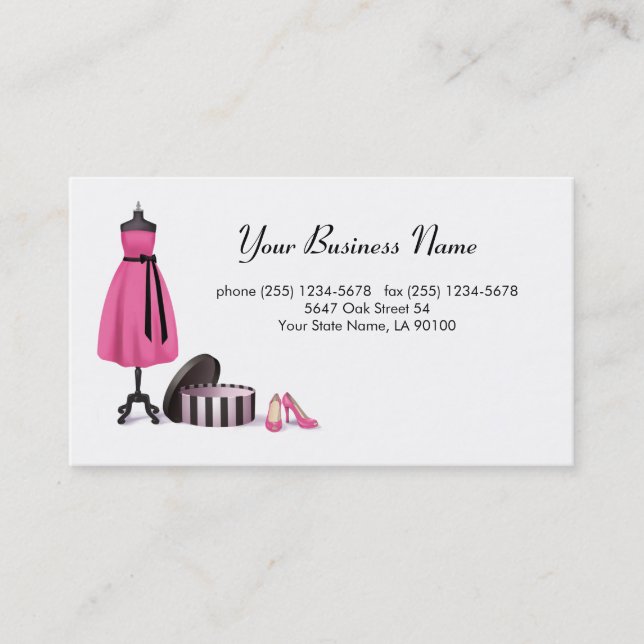 Tarjeta de visita de moda de las costuras (Anverso)