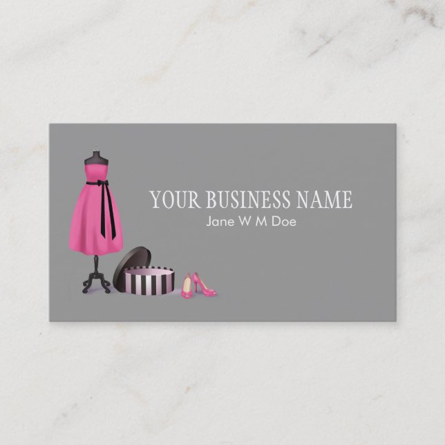 Tarjeta de visita de moda de las costuras (Anverso)
