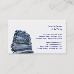 tarjeta de visita de moda de los vaqueros del dril