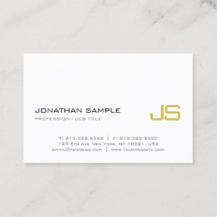 Tarjeta De Visita De moda de lujo moderno del oro del llano elegante