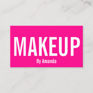 Tarjeta de visita de moda de maquillaje del rosa