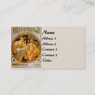 Tarjeta de visita de moda de Mucha del vintage