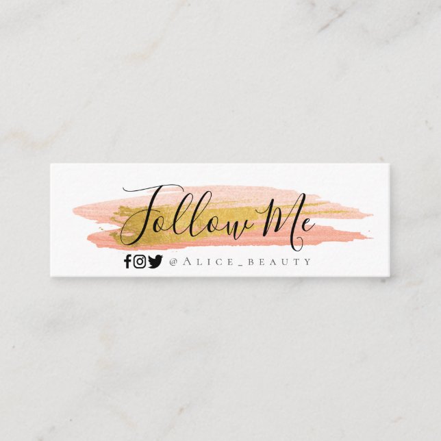 Tarjeta de visita de moda del beautician (Anverso)