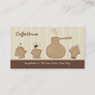 Tarjeta de visita de moda del café