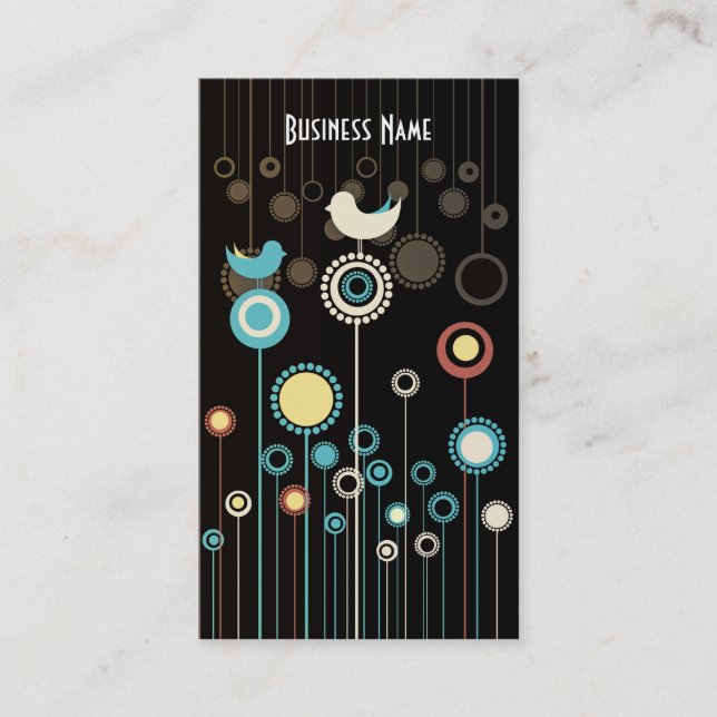 Tarjeta de visita de moda del diseño floral (Anverso)