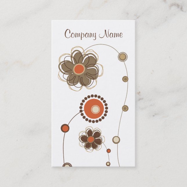 Tarjeta de visita de moda del diseño floral (Anverso)