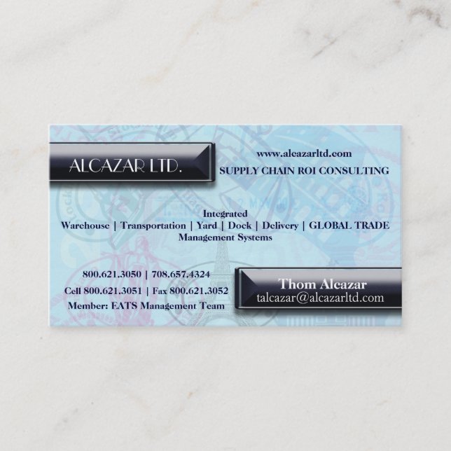 Tarjeta de visita de moda del fondo del pasaporte (Anverso)