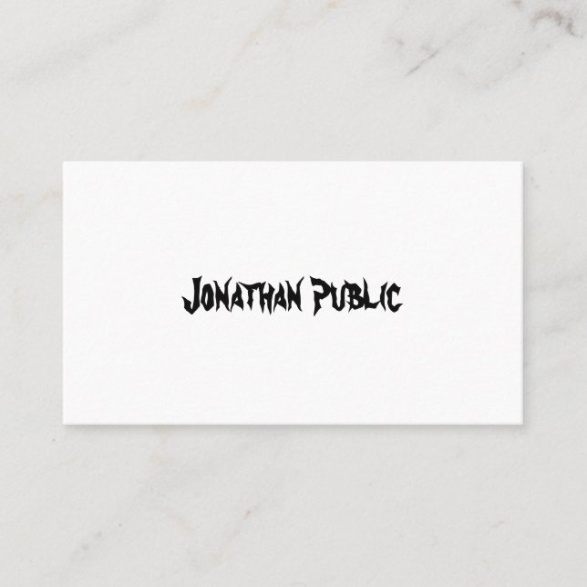 Tarjeta De Visita De moda elegante simple del texto del diseño (Anverso)
