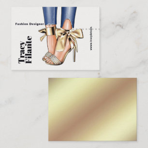 Tarjeta de visita de moda Glam Chic Gold
