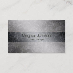 Tarjeta de visita de moda gris floral del Grunge