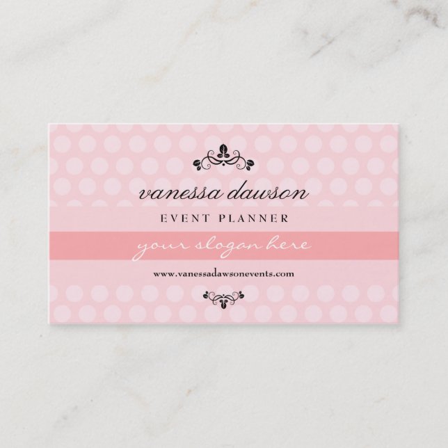 Tarjeta De Visita De moda profesional simple rosado francés elegante (Anverso)