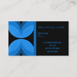 Tarjeta de visita de Moda retro, azul horizonte