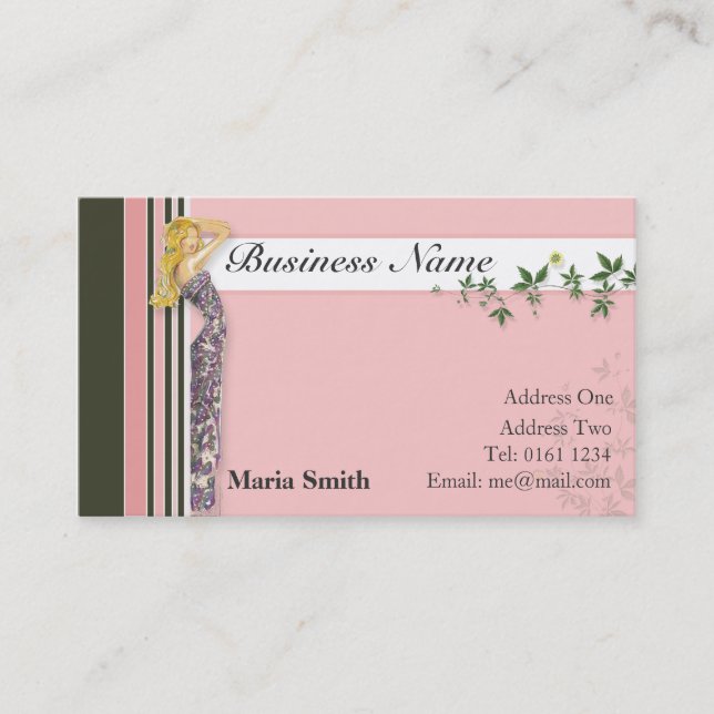Tarjeta de visita de moda [rosa/marrón] - (Anverso)