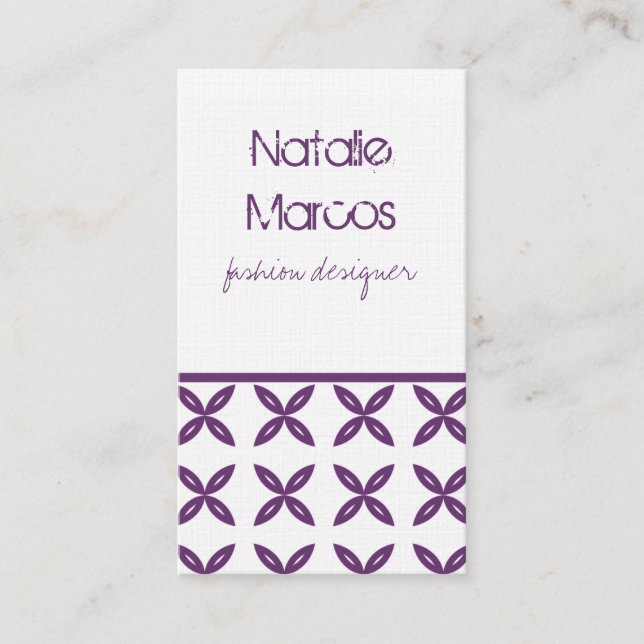 Tarjeta de visita de moda, Violet (Anverso)