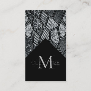 Tarjeta de visita de monograma de vidrio mosaico g
