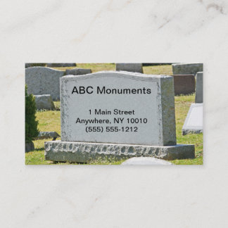 Tarjeta de visita de Monument Company