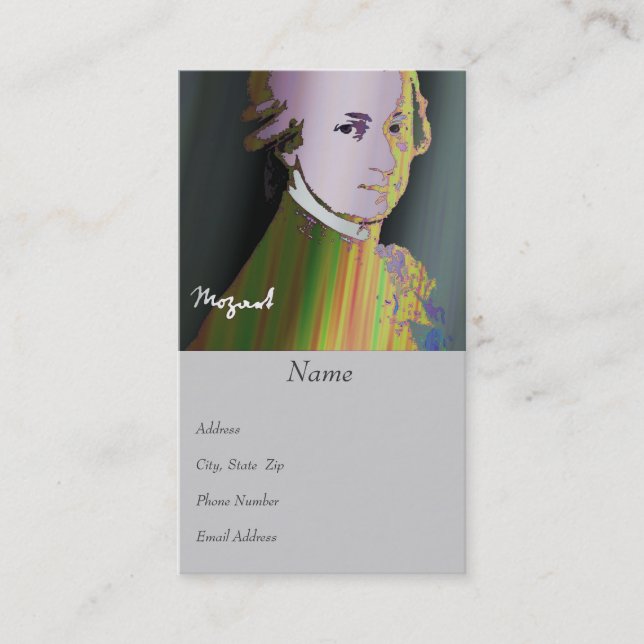 Tarjeta de visita de Mozart (Anverso)