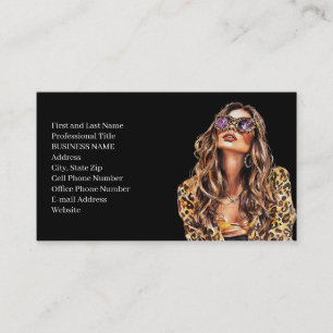 Tarjeta de visita de mujer modelo de moda con esta