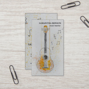 Tarjeta de visita de músico elegante con nota musi