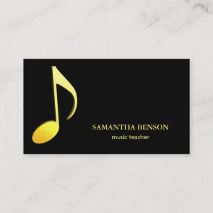 Tarjeta de visita de músico elegante con nota musi