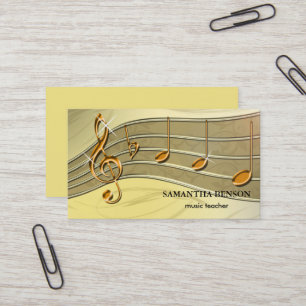 Tarjeta de visita de músico elegante con nota musi