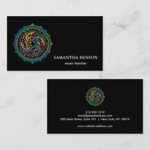 Tarjeta de visita de músico elegante con nota musi