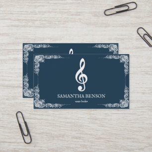 Tarjeta de visita de músico elegante con nota musi
