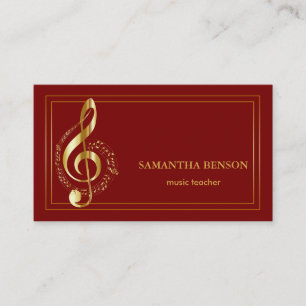 Tarjeta de visita de músico elegante con nota musi