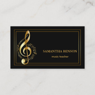 Tarjeta de visita de músico elegante con nota musi