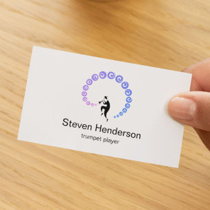 Tarjeta de visita de músico trompetista minimalist