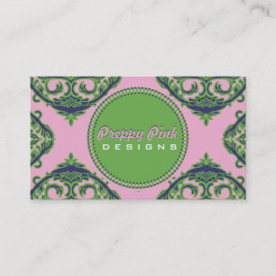Tarjeta De Visita De muy buen gusto palidezca - el damasco rosado,