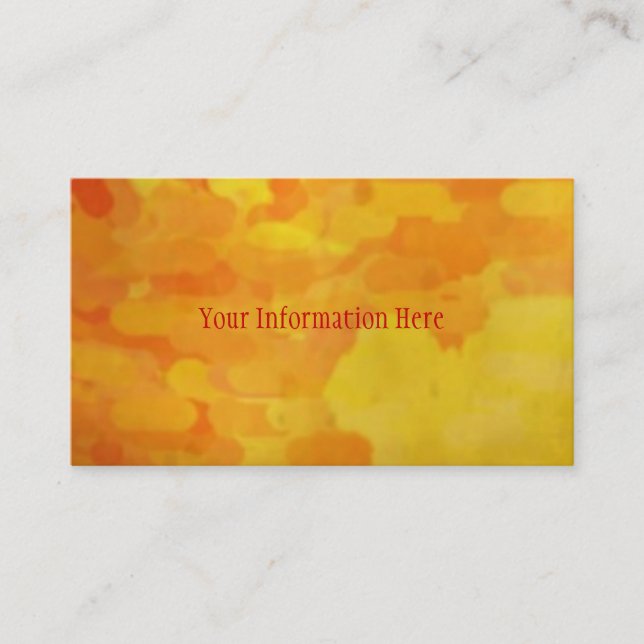 Tarjeta de visita de Naranja abstracto (Anverso)