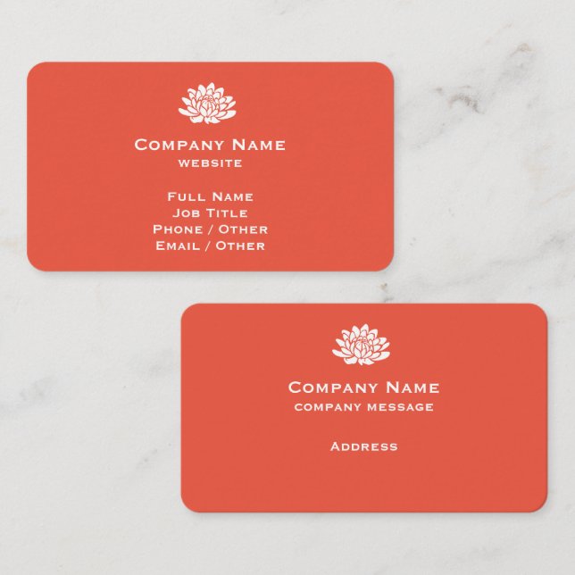 Tarjeta de visita de Naranja de personalizable (Anverso / Reverso)