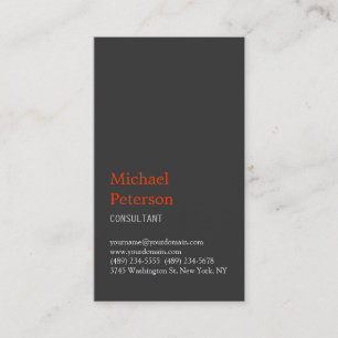 Tarjeta de visita de Naranja gris vertical