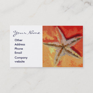 Tarjeta de visita de Naranja Starfish