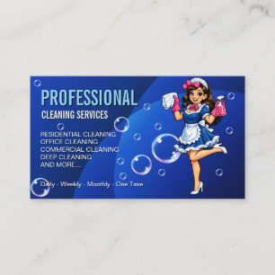 Tarjeta de visita de negocio de limpieza de casa m