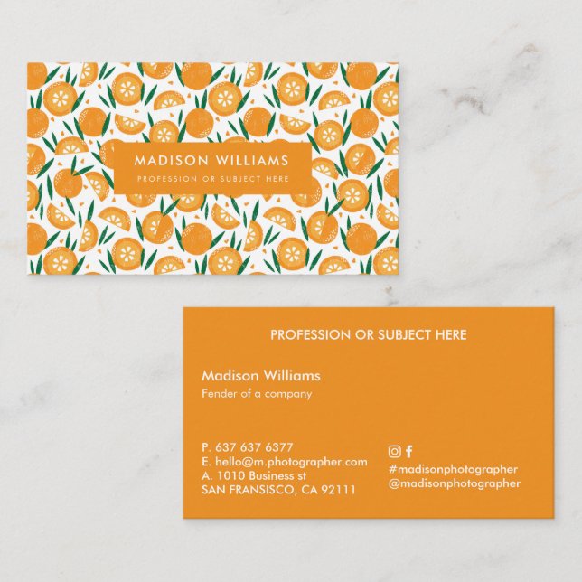 Tarjeta de visita de negocios moderna con estilo F (Anverso / Reverso)