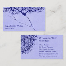 Tarjeta de visita de Neurólogo Azul con dibujo de 