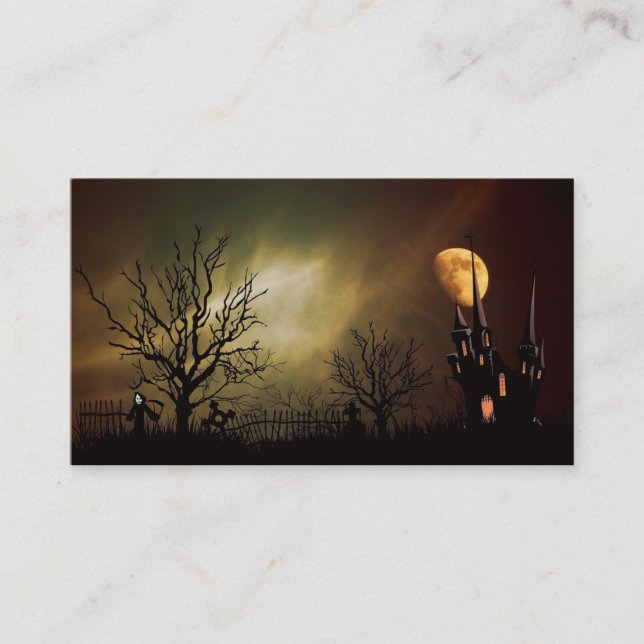 Tarjeta de visita de noche de Halloween (Anverso)