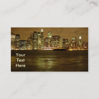 Tarjeta de visita de noche de Nueva York