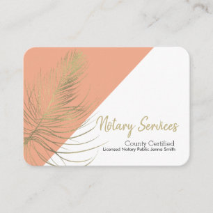 Tarjeta de visita de Notary Services Gold Earthy S