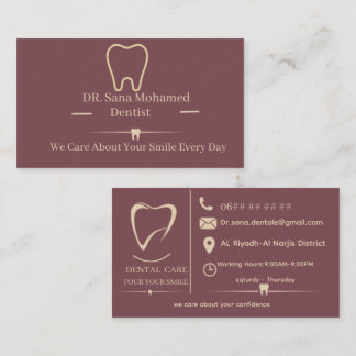 Tarjeta de visita de odontología elegante para den