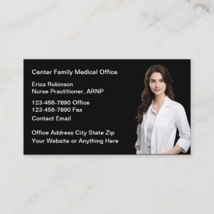 Tarjeta de visita de oficina médica con retrato