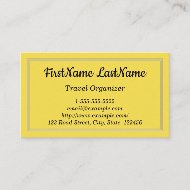 Tarjeta de visita de organizador de viajes minimal (Anverso)