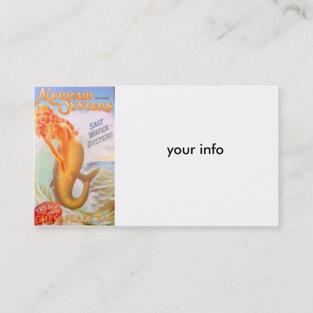 tarjeta de visita de oro de la sirena (Anverso)