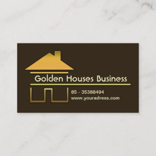 tarjeta de visita de oro de las casas