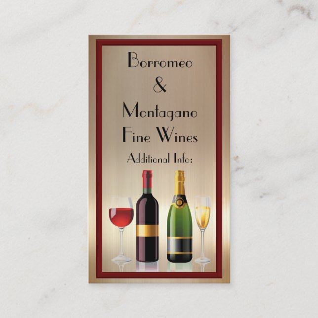 Tarjeta de visita de oro de vino fino 2 (Anverso)